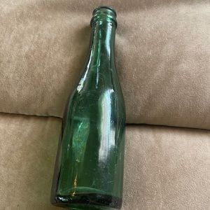 Vintage green glass bottle